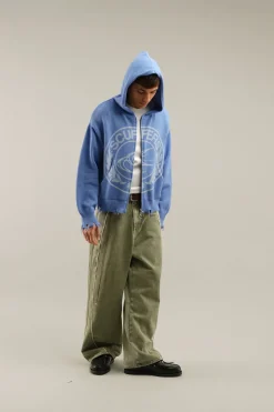 Scuffers Knitwear^CLG Blue Knit Zipper