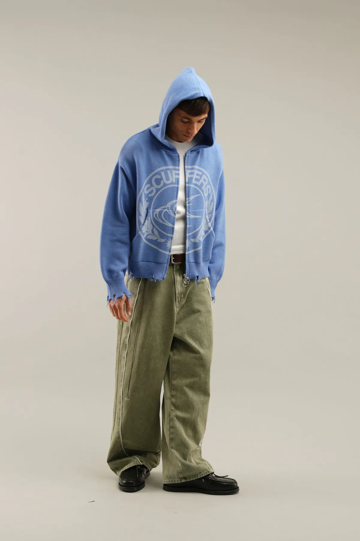 Scuffers Knitwear^CLG Blue Knit Zipper