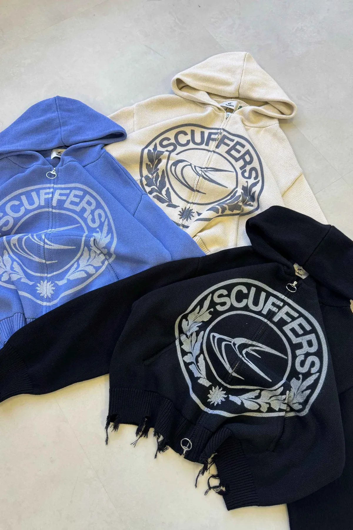 Scuffers Knitwear^CLG Blue Knit Zipper