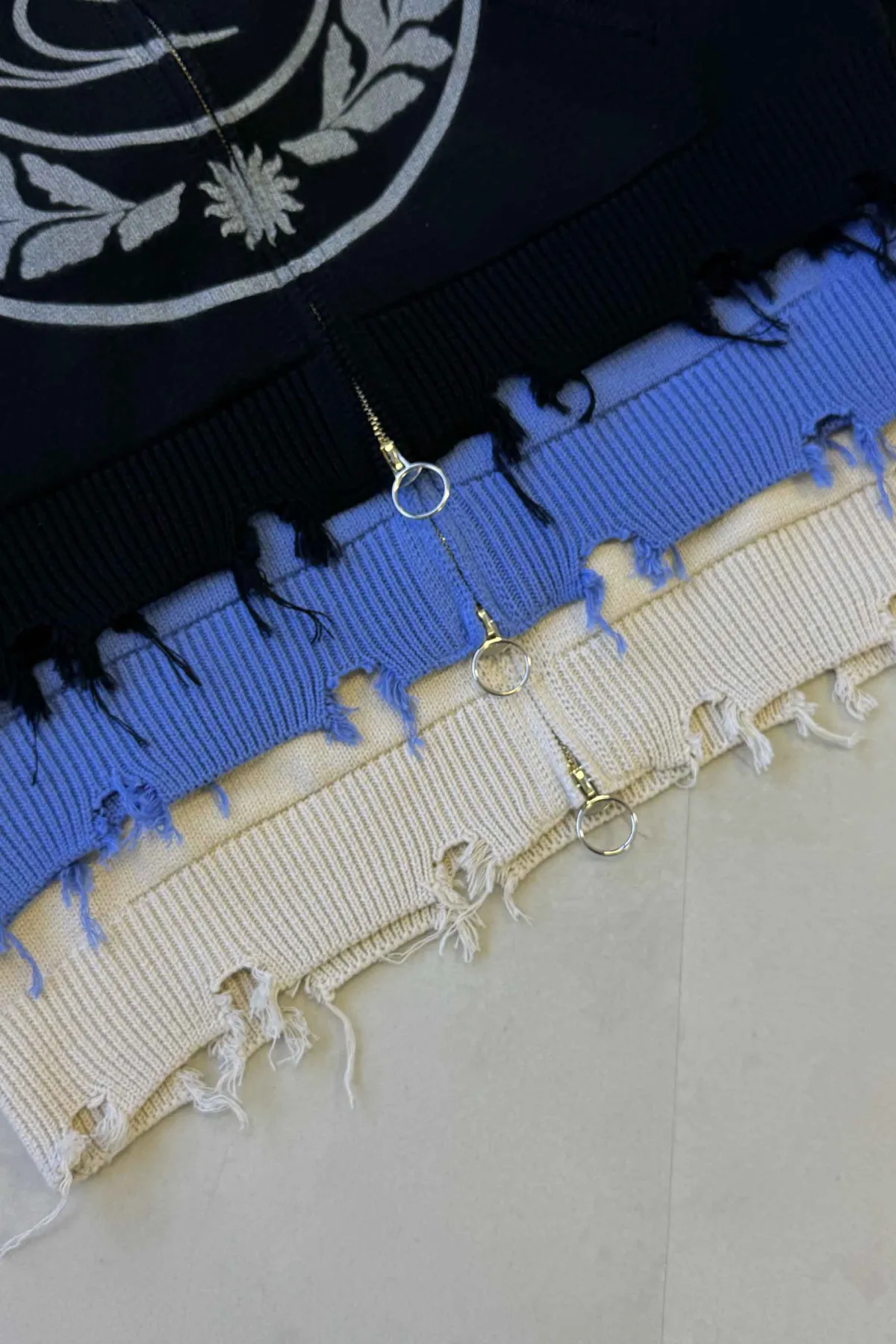 Scuffers Knitwear^CLG Blue Knit Zipper