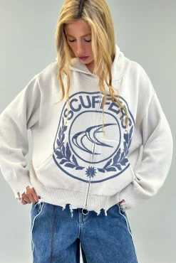 Scuffers Knitwear^CLG Ecru Knit Zipper