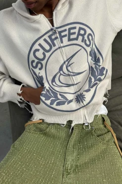 Scuffers Knitwear^CLG Ecru Knit Zipper