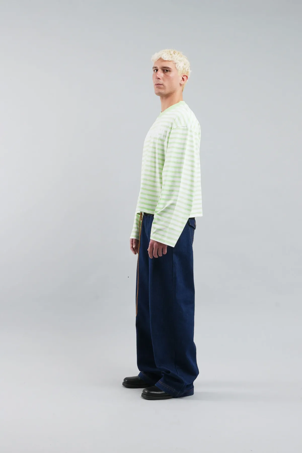 Scuffers Long Sleeves^Curator Green & White Longsleeve