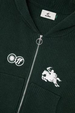 Scuffers Knitwear^Emblem Green Zipper Knit