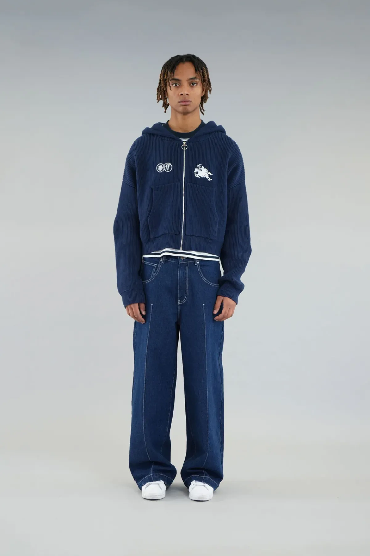 Scuffers Knitwear^Emblem Navy Zipper Knit