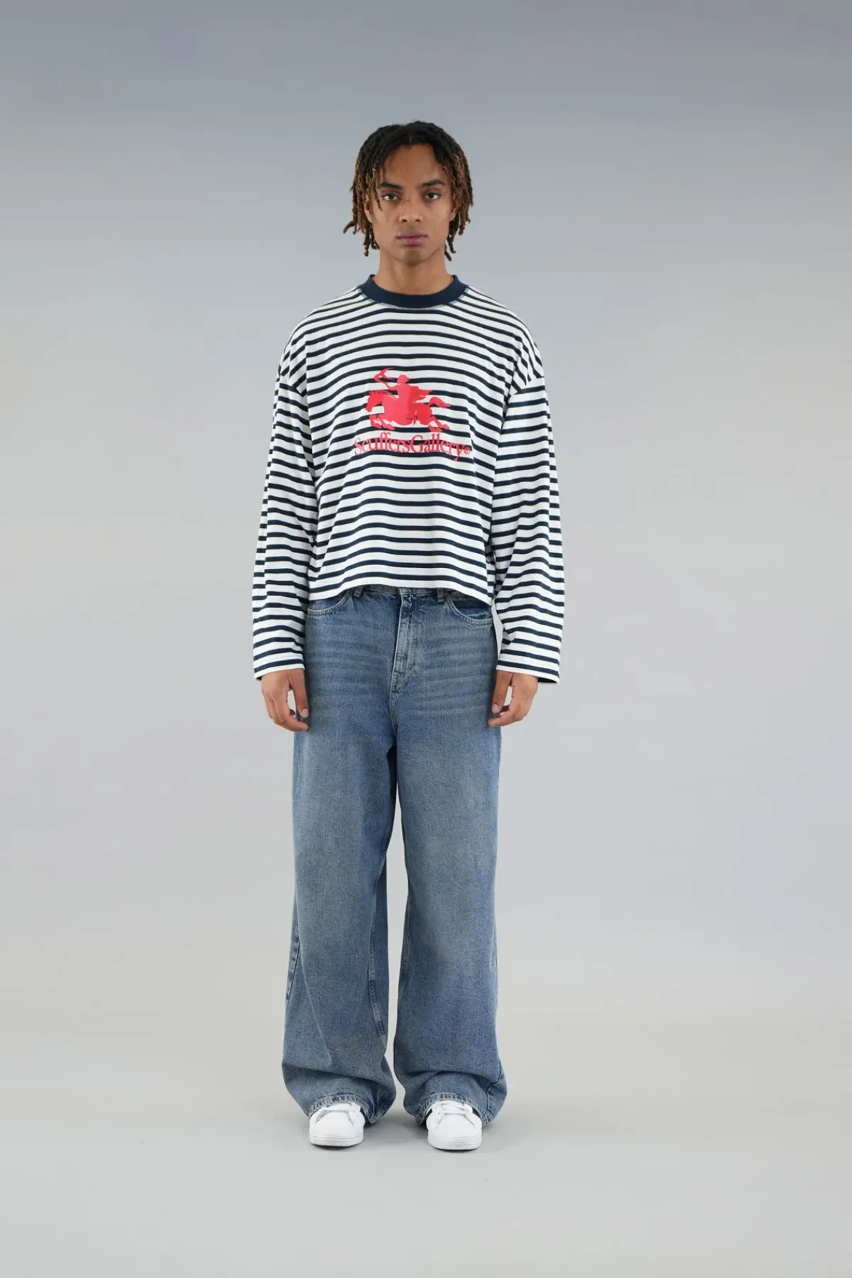 Scuffers Long Sleeves^Emblem Striped Navy Longsleeve