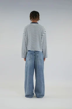 Scuffers Long Sleeves^Emblem Striped Navy Longsleeve