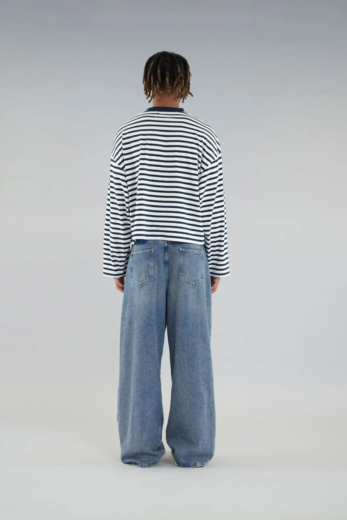 Scuffers Long Sleeves^Emblem Striped Navy Longsleeve