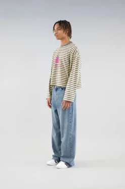Scuffers Long Sleeves^Emblem Striped Yellow Longsleeve