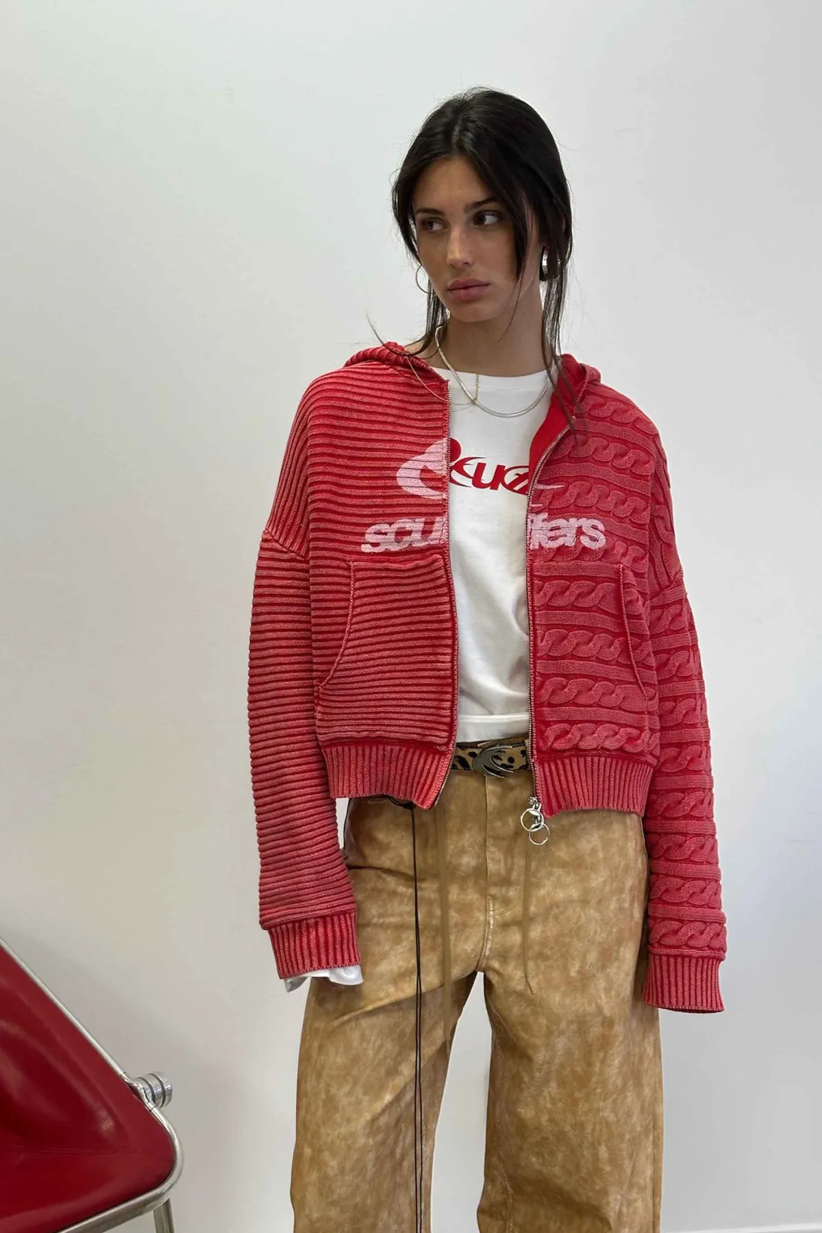 Scuffers Knitwear^Frenchie Red Knit Zipper