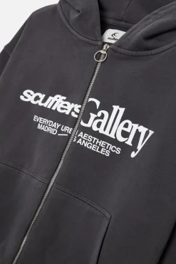 Scuffers Hoodies^Gallery Black Zipped Hoodie
