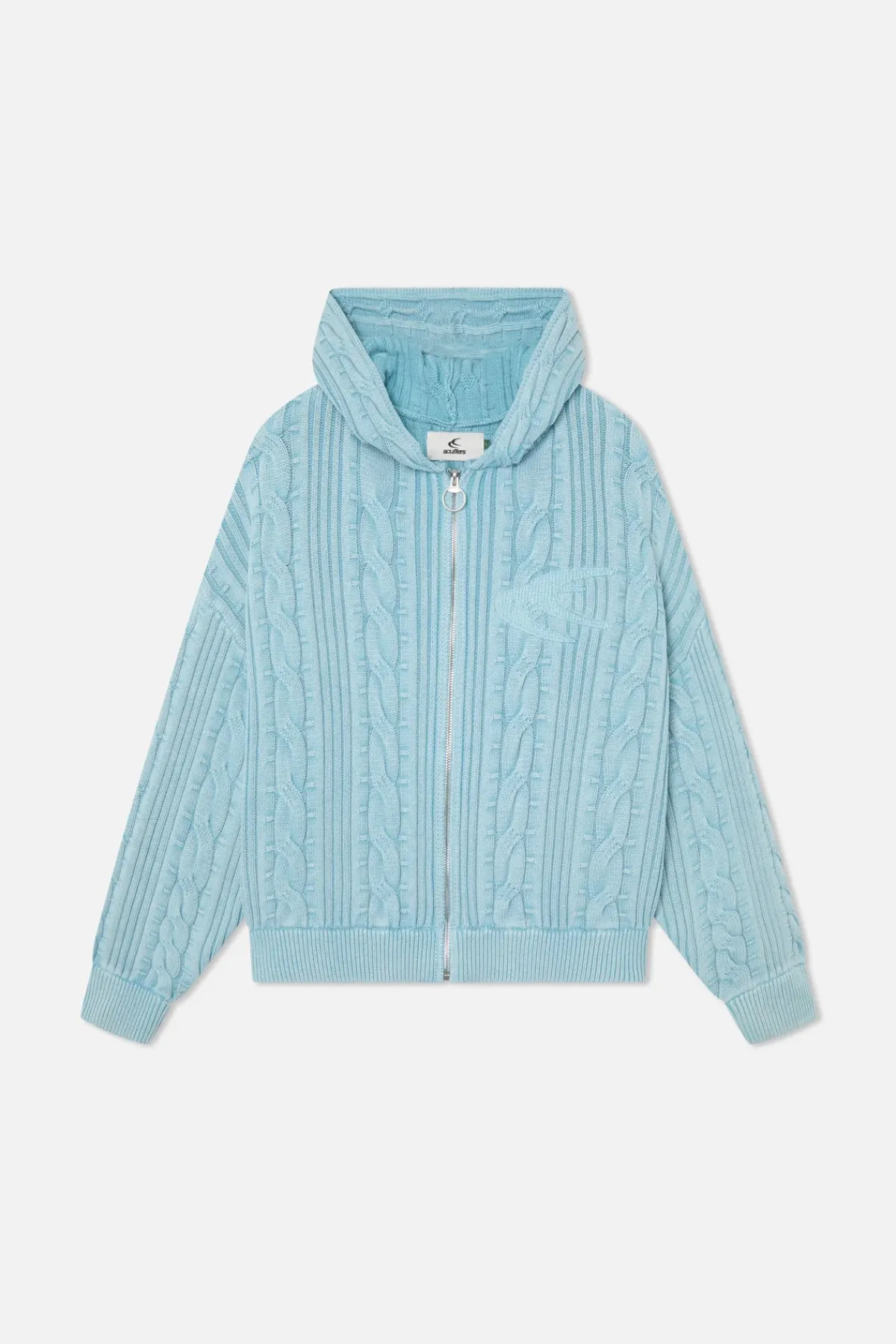 Scuffers Knitwear^Latte Zipper Light Blue Knit