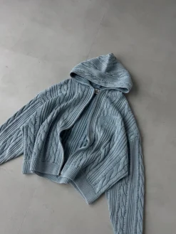 Scuffers Knitwear^Latte Zipper Light Blue Knit