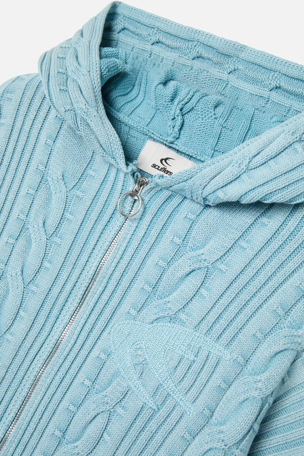 Scuffers Knitwear^Latte Zipper Light Blue Knit