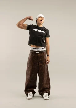 Scuffers Pants & Sweatpants^Leather Brown Jumbo Pants