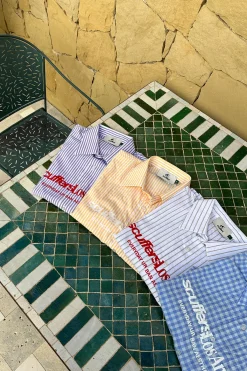 Scuffers Shirts & Polos^Not LA Yet Ecru Pinstripe Shirt