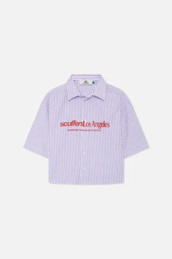 Scuffers Shirts & Polos^Not LA Yet Purple Striped Shirt