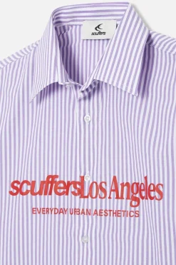 Scuffers Shirts & Polos^Not LA Yet Purple Striped Shirt