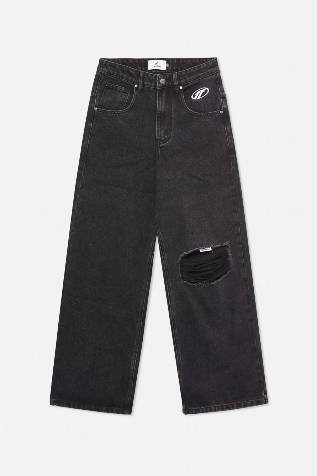 Scuffers Pants & Sweatpants^Ripped Oversized Washed Black Jeans