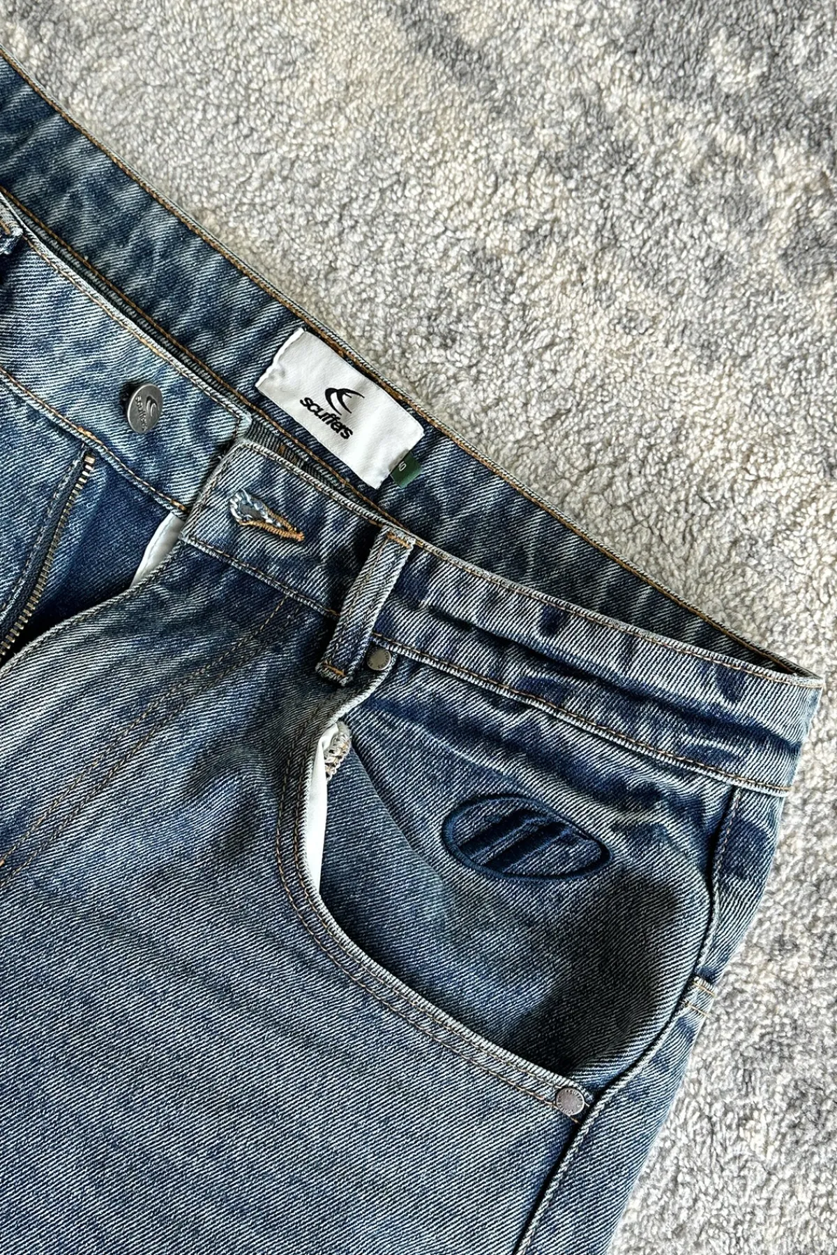 Scuffers Pants & Sweatpants^Ripped Oversized Washed Blue Jeans