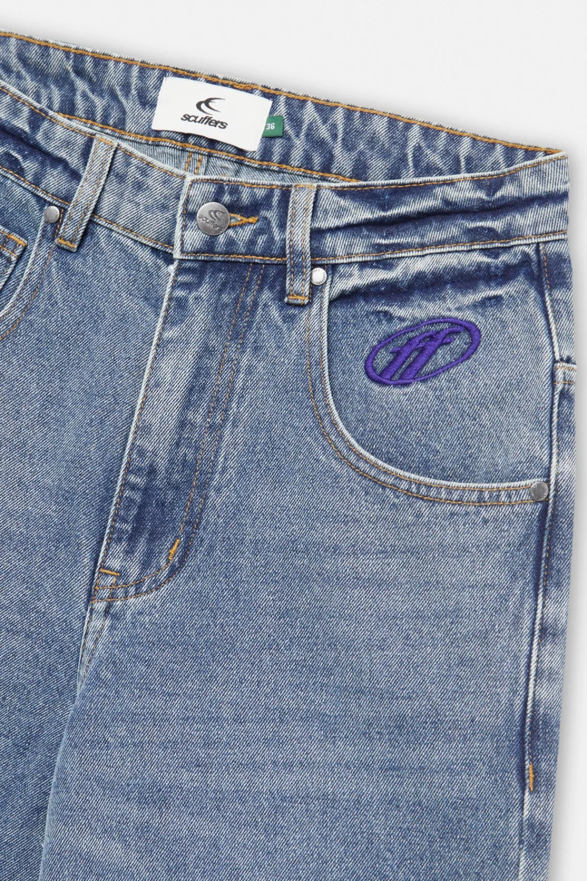 Scuffers Pants & Sweatpants^Ripped Oversized Washed Blue Jeans