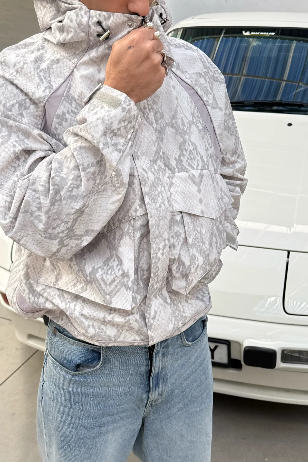 Scuffers Outerwear^Snake Light Grey Windbreaker