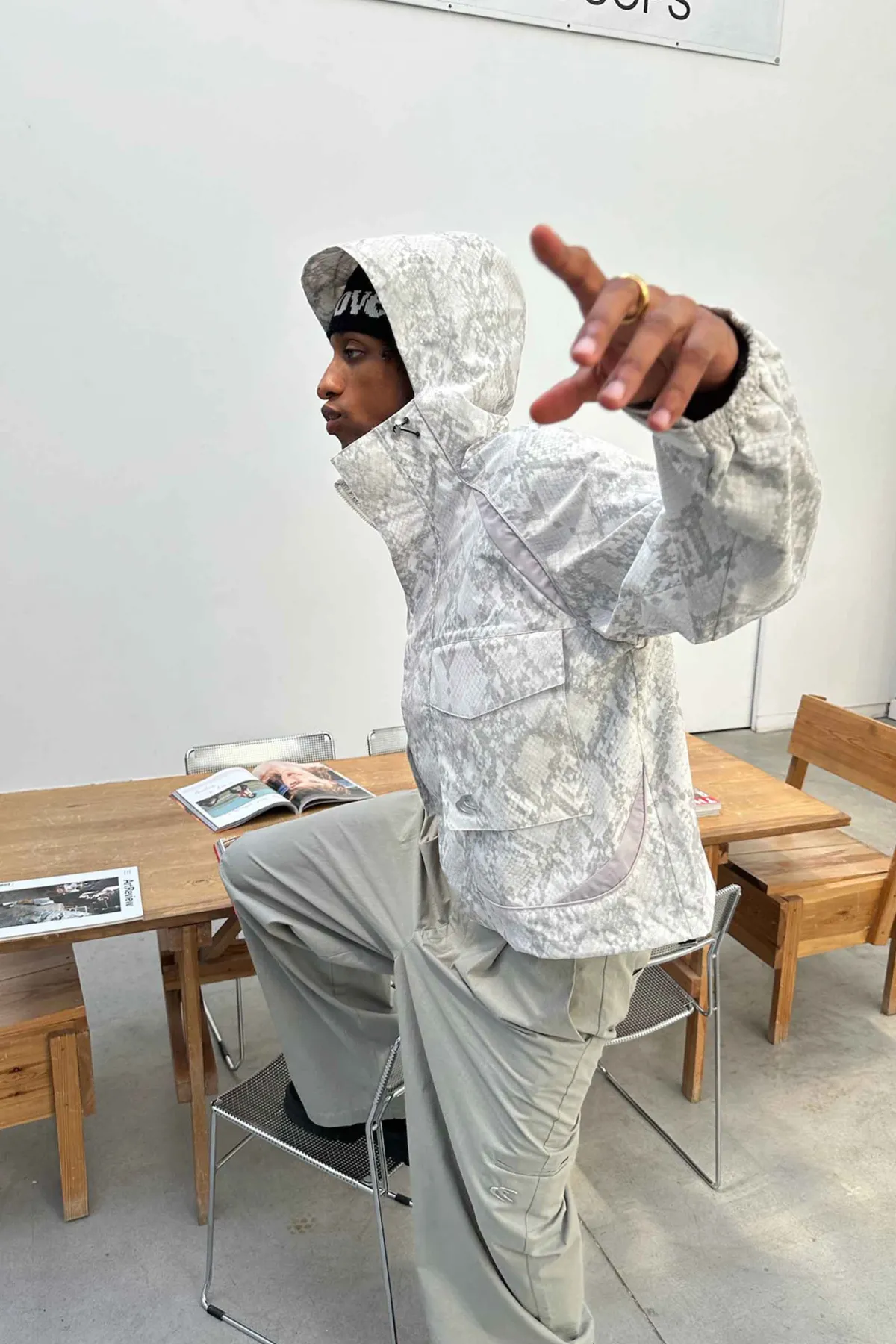 Scuffers Outerwear^Snake Light Grey Windbreaker
