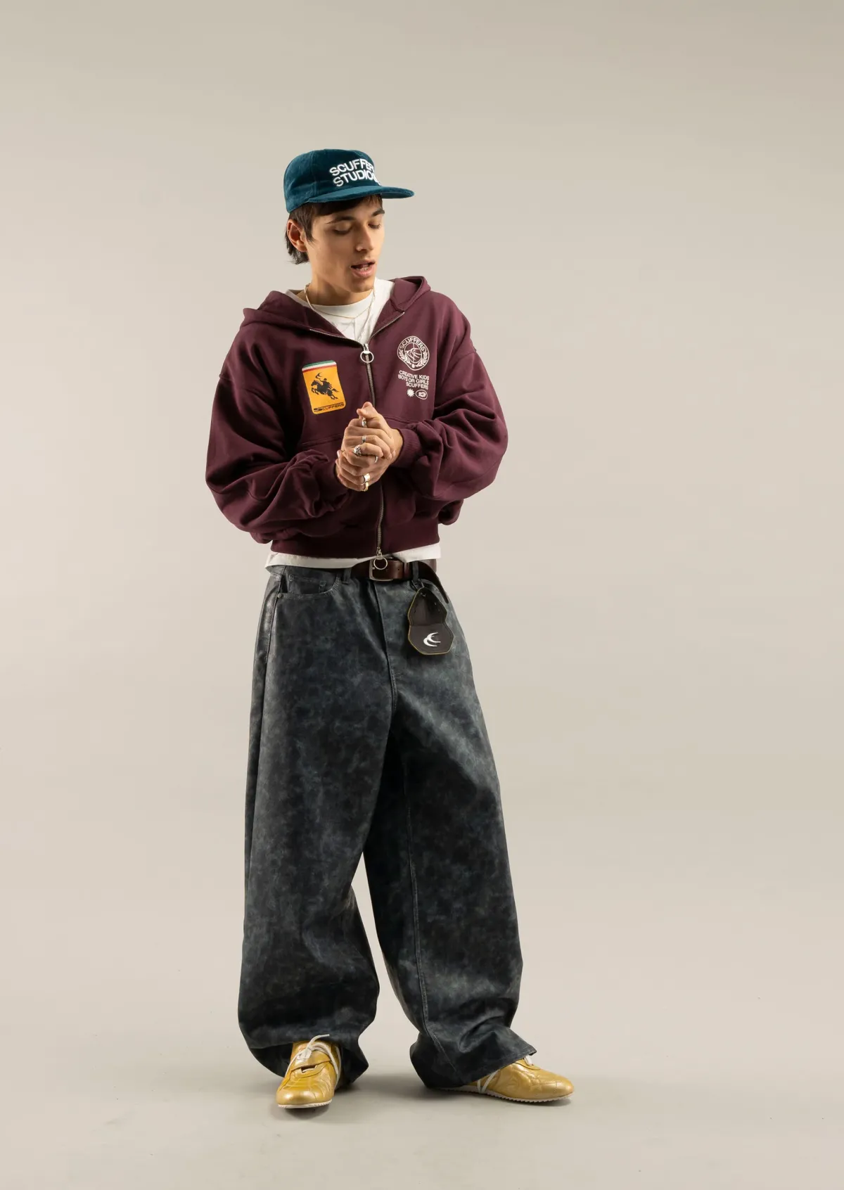 Scuffers Hoodies^Stone Burgundy Zipper