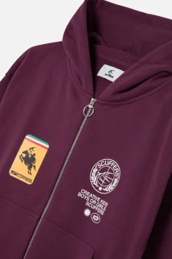Scuffers Hoodies^Stone Burgundy Zipper