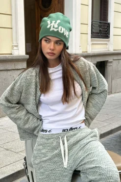 Scuffers Beanies^With Love Green Beanie